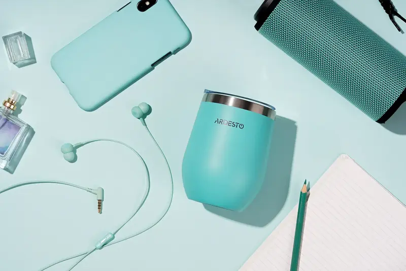 Термочашка Ardesto Compact Mug 350 мл, голубой, нержавеющая сталь (AR2635MMS) фото