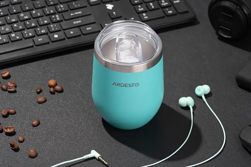 Термочашка Ardesto Compact Mug 350 мл, голубой, нержавеющая сталь (AR2635MMS) фото