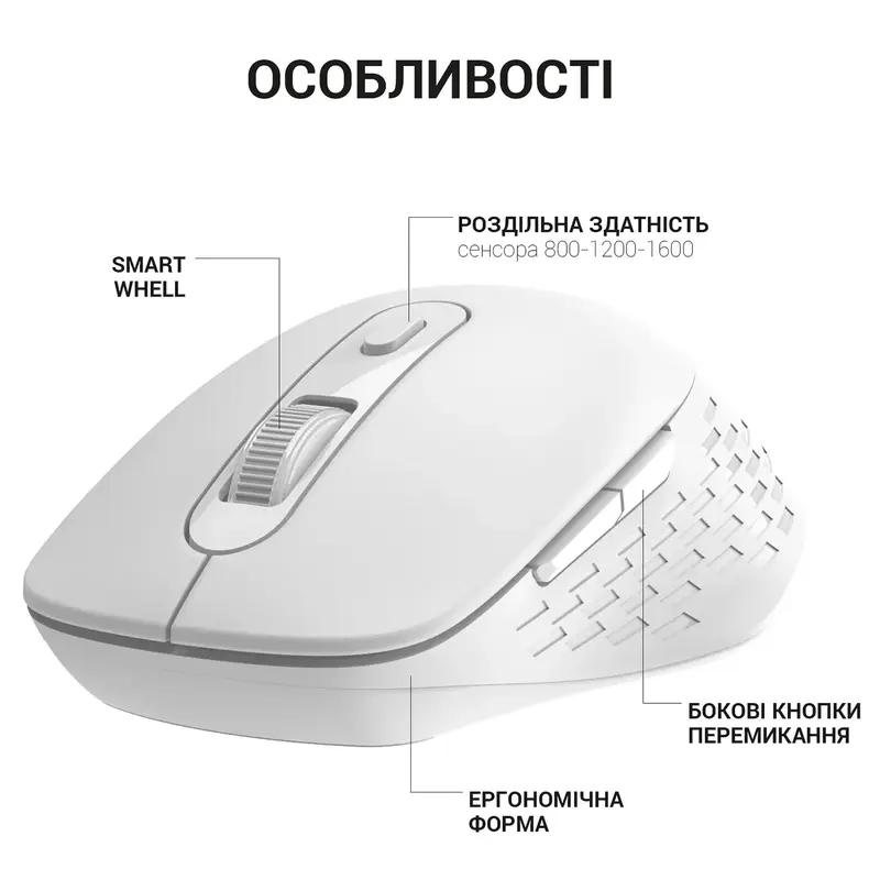 Комп'ютерна миша OfficePro M230W (White) - фото - №5