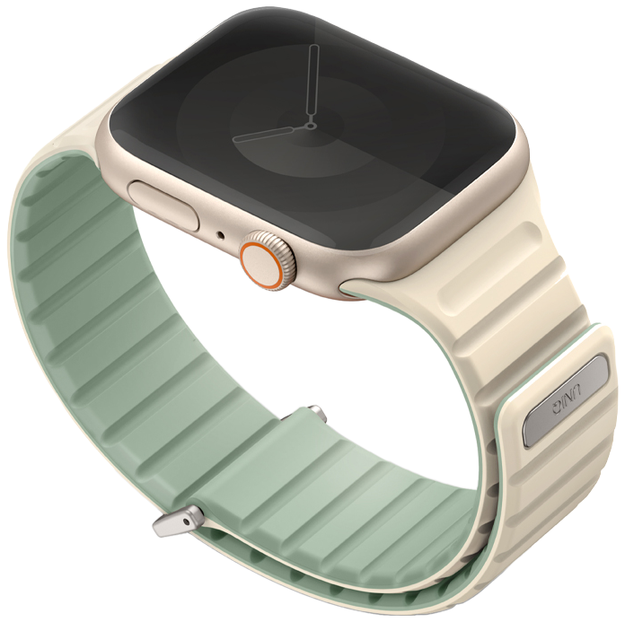 Ремінець APPLE WATCH STRAP 41/40/38MM UNIQ REVIX EVO REVERSIBLE MAGNETIC-SOFT MINT (SOFT MINT/BEIGE) - фото - №1
