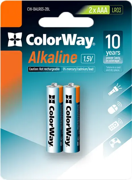 Батарейки СolorWay Alkaline AAA блистер 2 шт. фото