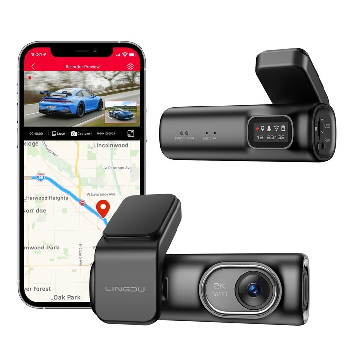 Видеорегистратор LINGDU Dash Cam D200 + Micro SD 64GB фото