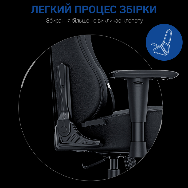 Ігрове крісло Anda Seat Luna Size L (Black/Blue) AD18-44-BS-PV - фото - №14