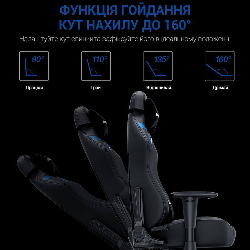Ігрове крісло Anda Seat Luna Size L (Black/Blue) AD18-44-BS-PV - фото - №16