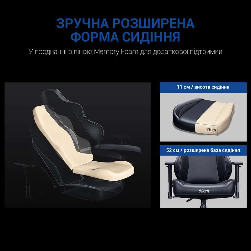Ігрове крісло Anda Seat Luna Size L (Black/Blue) AD18-44-BS-PV - фото - №17