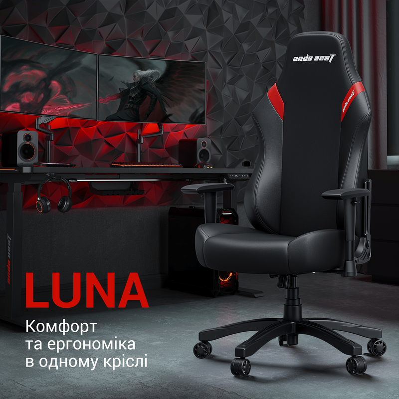 Игровое кресло Anda Seat Luna Size L (Black/Red) AD18-44-BR-PV фото