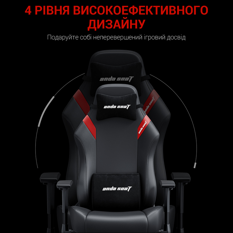 Игровое кресло Anda Seat Luna Size L (Black/Red) AD18-44-BR-PV фото