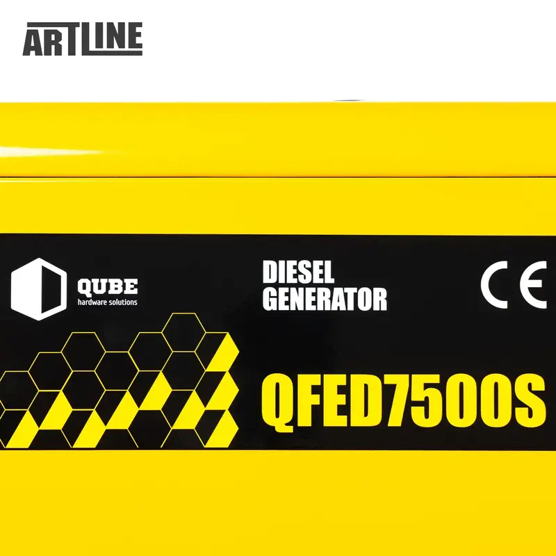 Генератор дизельний QUBE QFED7500S 1-phase, 5.0/5.5kW, 220V,15L,canopy електричний старт фото
