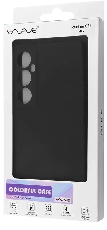 Чехол для Realme C65 4G WAVE Colorful Case TPU (black) - фото - №4
