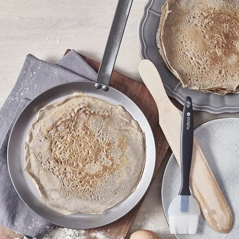 Сковорода для млинців + лопатка + пензлик De Buyer Mineral B Element 26 см (5615.01) - фото - №3