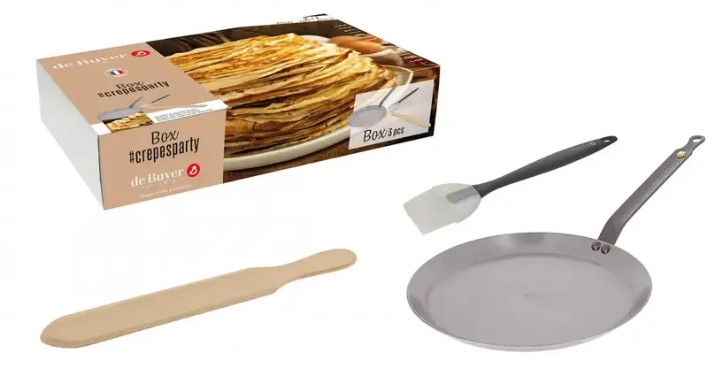 Сковорода для млинців + лопатка + пензлик De Buyer Mineral B Element 26 см (5615.01) - фото - №0