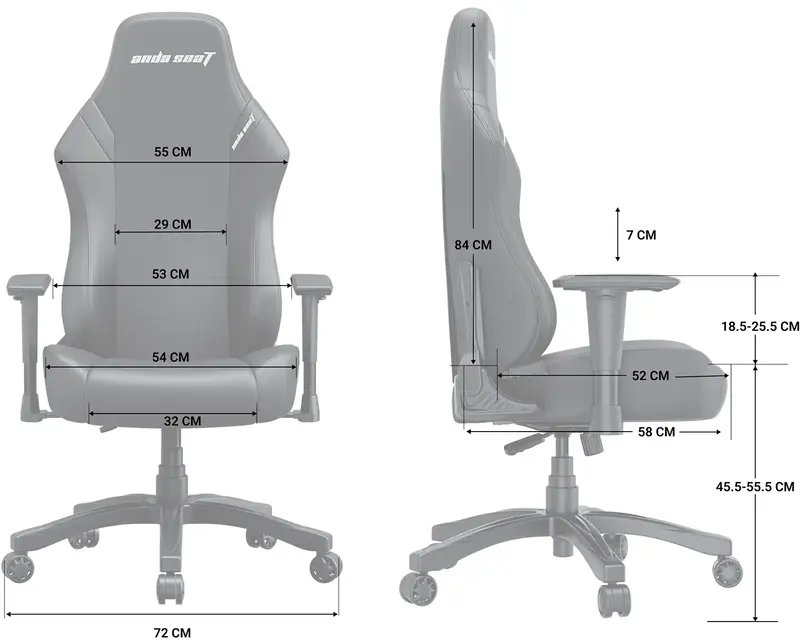 Ігрове крісло Anda Seat Luna Size L Black/Blue PVC (AD18-48-BS-PV) фото