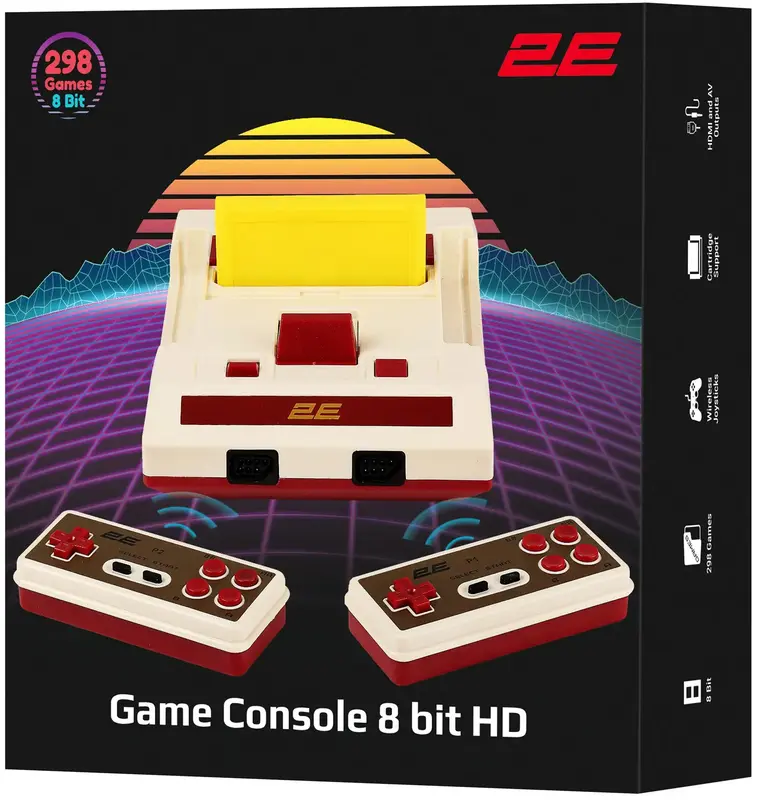 Игровая консоль 2Е 8bit HDMI (2 беспроводных геймпада, 298 игр) 2E8BHDWS288 фото