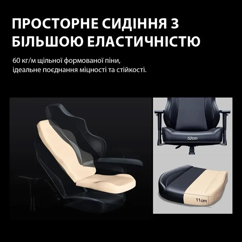 Ігрове крісло Anda Seat Phantom 3 Pro Size L (Black Fabric) AD18YC-06-B-F фото