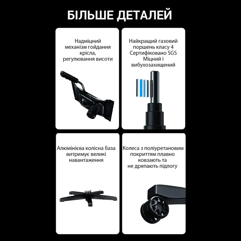 Ігрове крісло Anda Seat Phantom 3 Pro Size L (Black Fabric) AD18YC-06-B-F фото