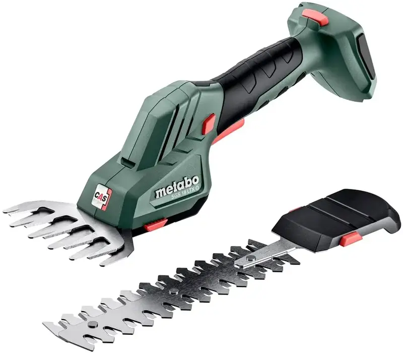 Ножиці для трави акумуляторні Metabo SGS 18 LTX Q 18V лезо 11.5 см + насадка (без АКБ та ЗП) фото