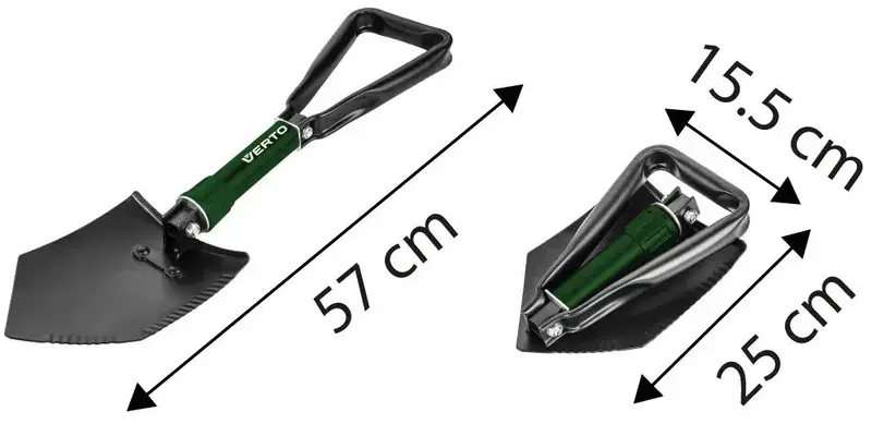 Лопата складана Verto, 58см, 0.96кг (15G075) - фото - №5