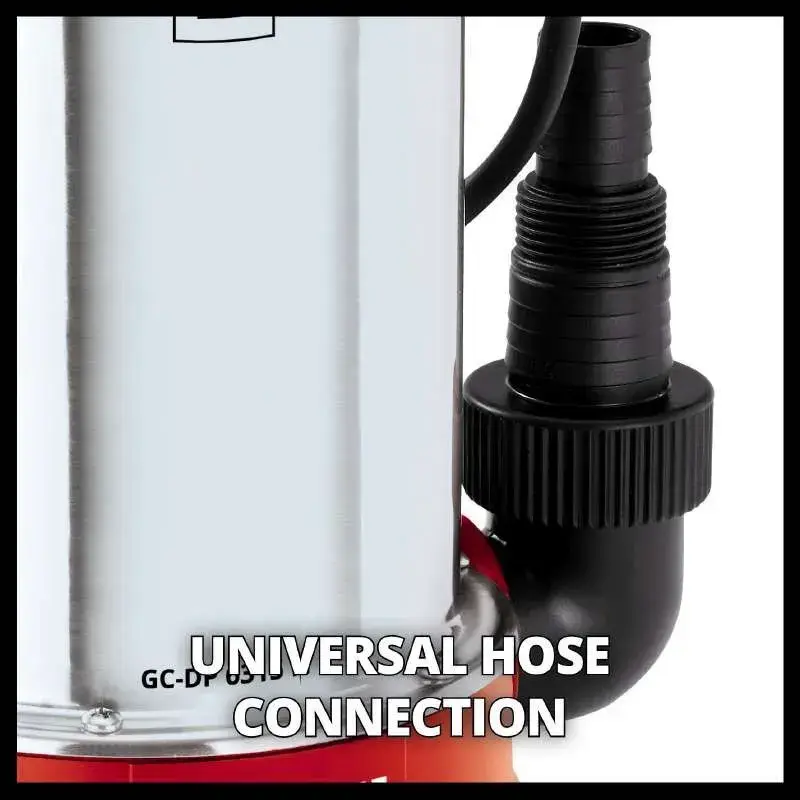 Насос дренажний Einhell GC-DP 6315 N 630 Вт, 17000 л/г, вис. 8 м, глиб. 5 м, корпус нерж, 5.5 кг (4170491) - фото - №2