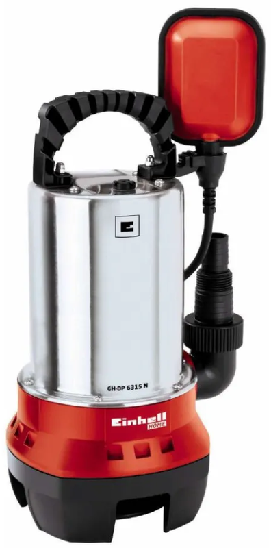 Насос дренажний Einhell GC-DP 6315 N 630 Вт, 17000 л/г, вис. 8 м, глиб. 5 м, корпус нерж, 5.5 кг (4170491) - фото - №0