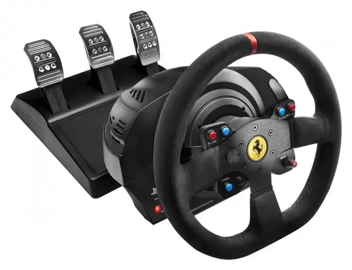 Руль и педали Thrustmaster T300 для PC/PS4/PS3 Ferrari Integral RW Alcantara edition фото