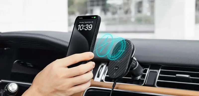 Зарядное устройство Pitaka MagEZ Car Mount Pro 2 Qi2 Car Vent Black (CM2402N) фото