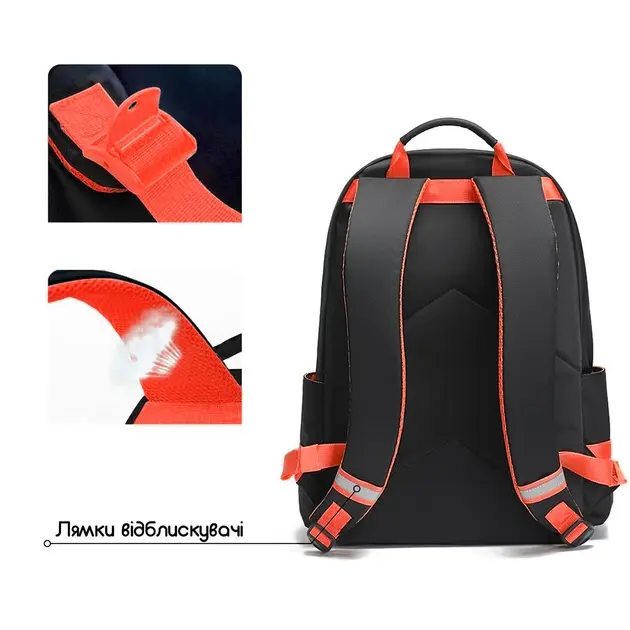 Рюкзак Tigernu T-B9030B Black with Orange - фото - №4