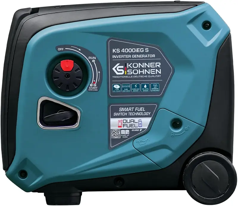 Генератор газобензиновий інверторний Konner&Sohnen KS 4000iEG S, 230В, 4.0кВт, електростартер, 40кг (KS4000IEGS) фото