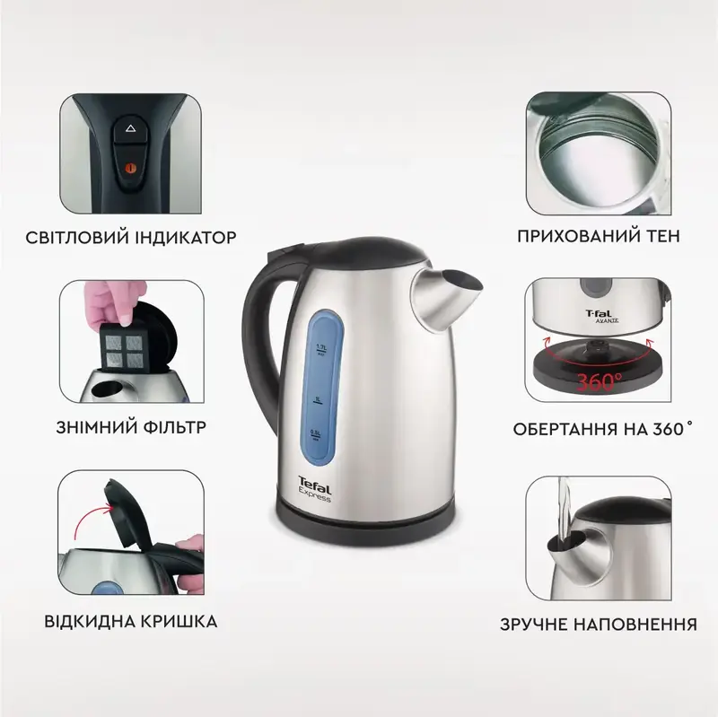Електрочайник TEFAL EXPRESS 2 KI170D40 - фото - №8