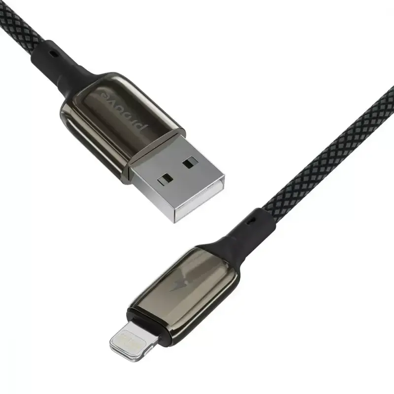 Кабель USB - Lightning Proove Dense Metal 1 M2.4A черный фото