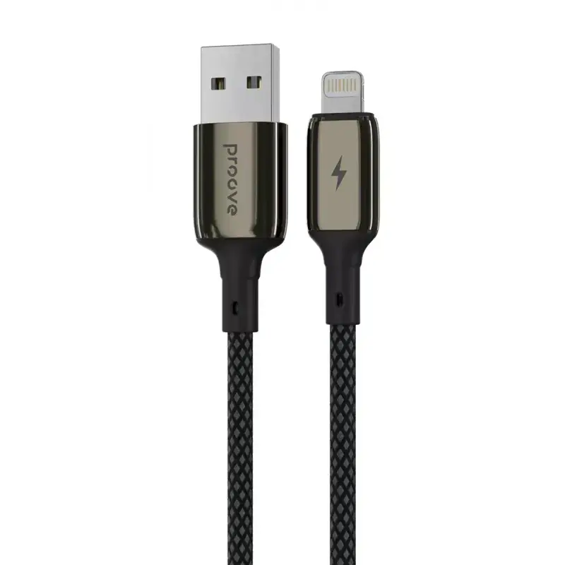 Кабель USB - Lightning Proove Dense Metal 1 M2.4A черный фото