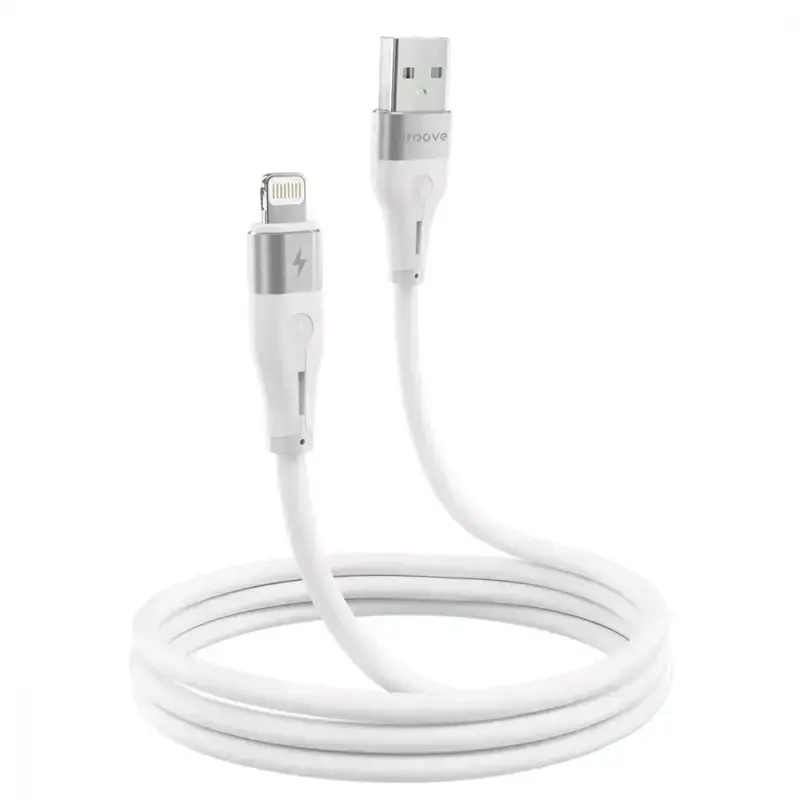 Kабель USB - Lightning Proove Soft Silicone 1 M 2.4A бiлий - фото - №0