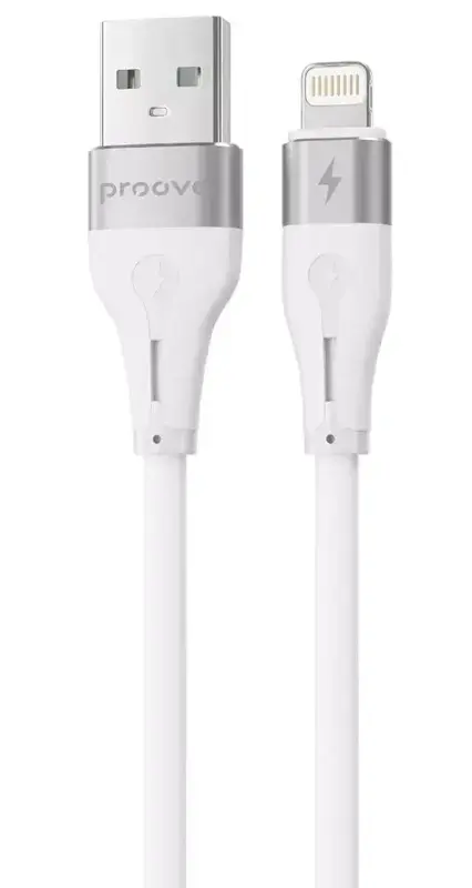 Kабель USB - Lightning Proove Soft Silicone 1 M 2.4A бiлий - фото - №2