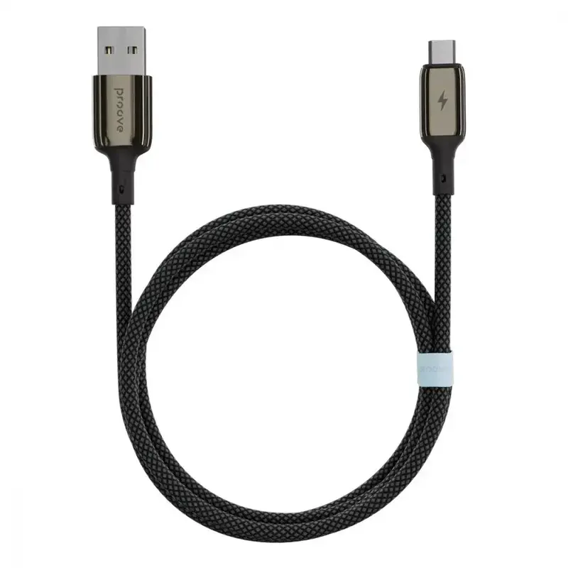 Kабель USB - microUSB Proove Dense Metal 1 M 2.4A чорний фото