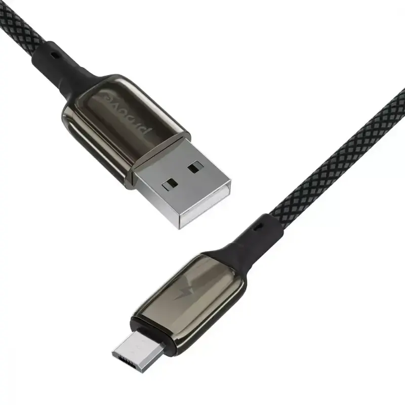 Kабель USB - microUSB Proove Dense Metal 1 M 2.4A чорний фото