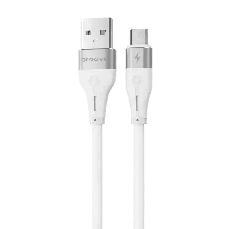 Kабель USB - microUSB Proove Soft Silicone 1 M 2.4A бiлий - фото - №2