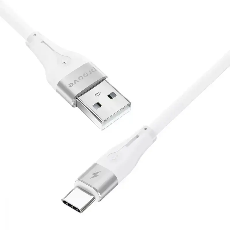 Кабель USB to USB-C Proove Soft Silicone 1 M 2.4A белый фото