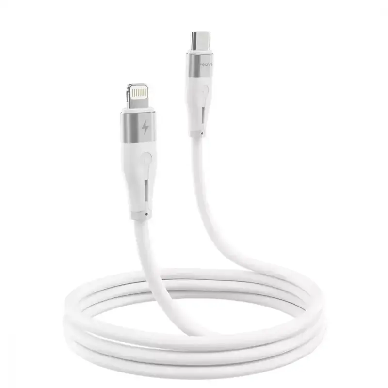 Кабель USB-С to Lightning Proove Soft Silicone 1M (27W) белый фото