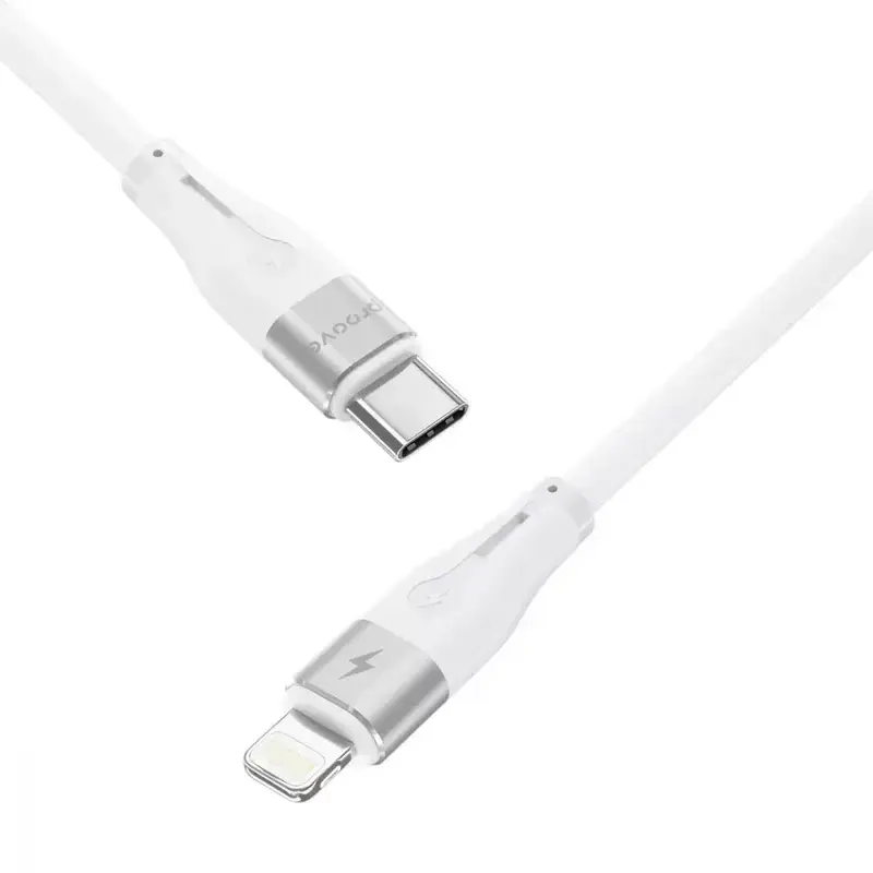 Кабель USB-С to Lightning Proove Soft Silicone 1M (27W) белый фото