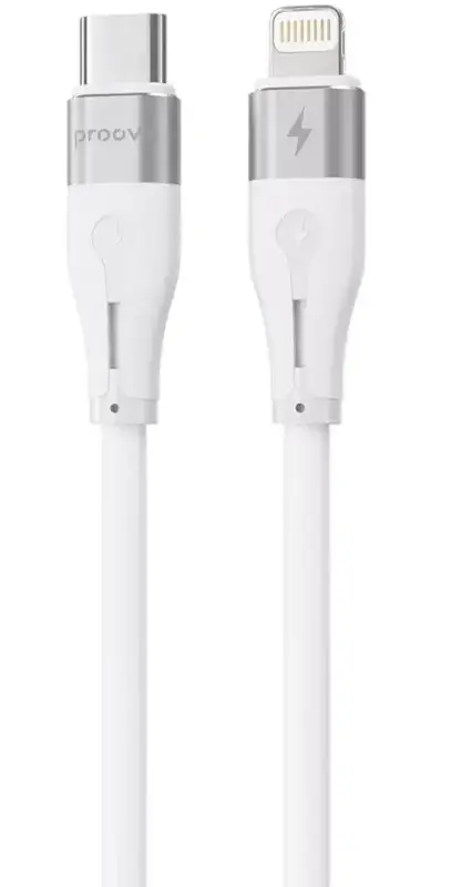Кабель USB-С to Lightning Proove Soft Silicone 1M (27W) белый фото