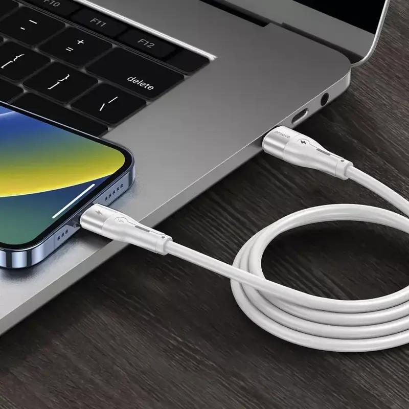 Кабель USB-С to Lightning Proove Soft Silicone 1M (27W) белый фото