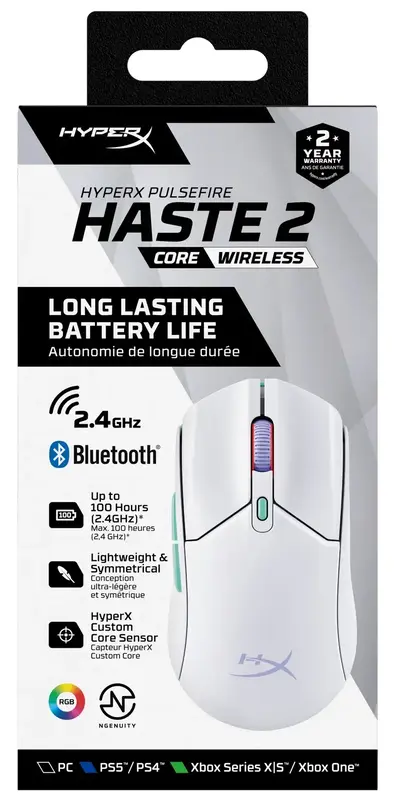 Ігрова комп'ютерна миша HyperX Pulsefire Haste 2 Core Wireless White фото