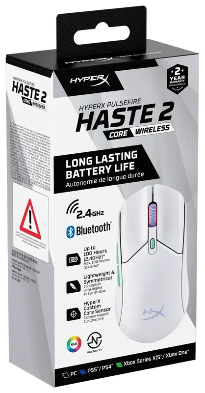 Ігрова комп'ютерна миша HyperX Pulsefire Haste 2 Core Wireless White фото