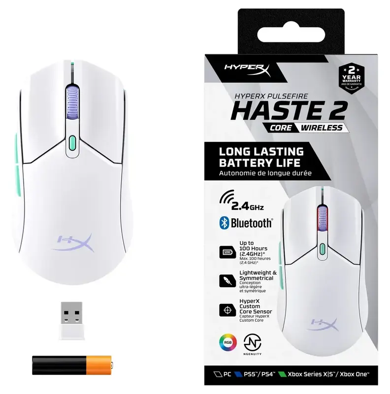 Ігрова комп'ютерна миша HyperX Pulsefire Haste 2 Core Wireless White фото
