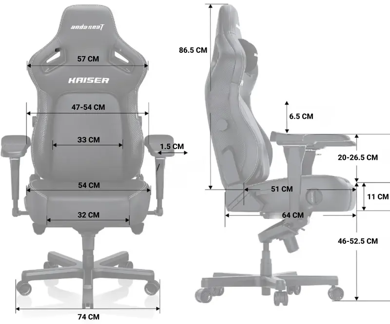Ігрове крісло Anda Seat Kaiser 4 Size XL (Black) AD12YDDC-XLL-20-B-PV/C фото