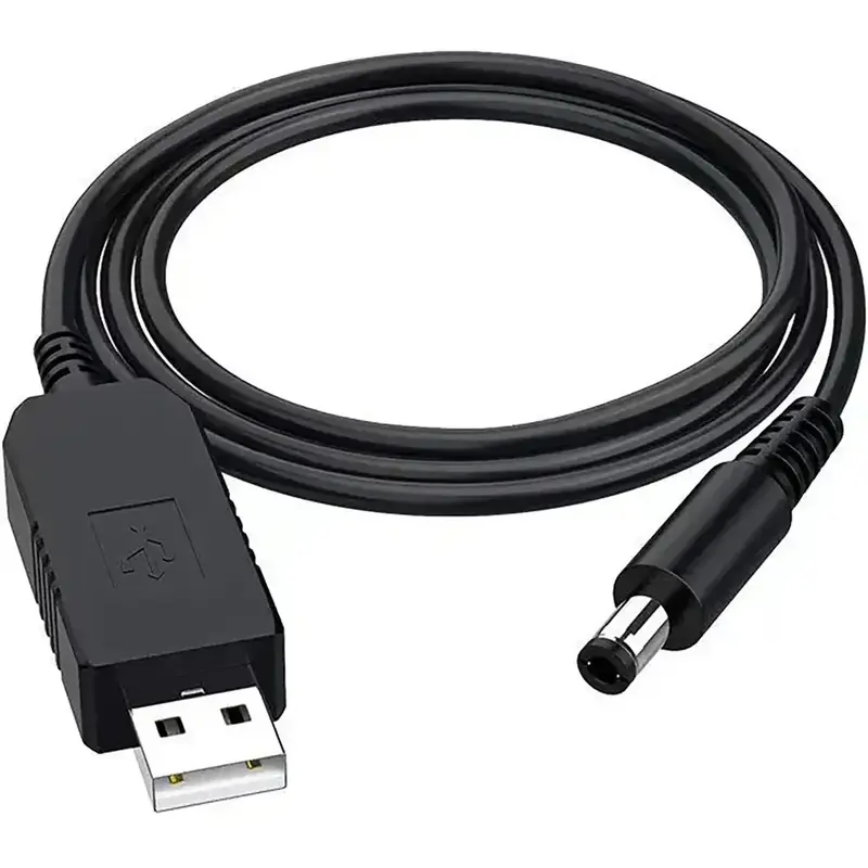 Кабель питания USB to DC 12V 5.5 мм, черный фото