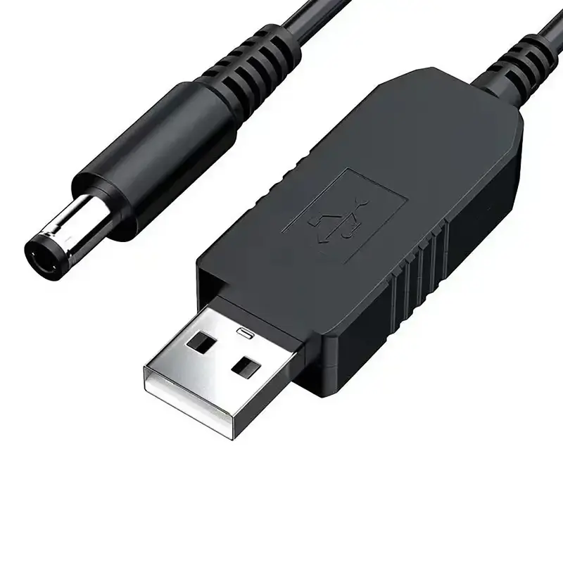 Кабель питания USB to DC 12V 5.5 мм, черный фото