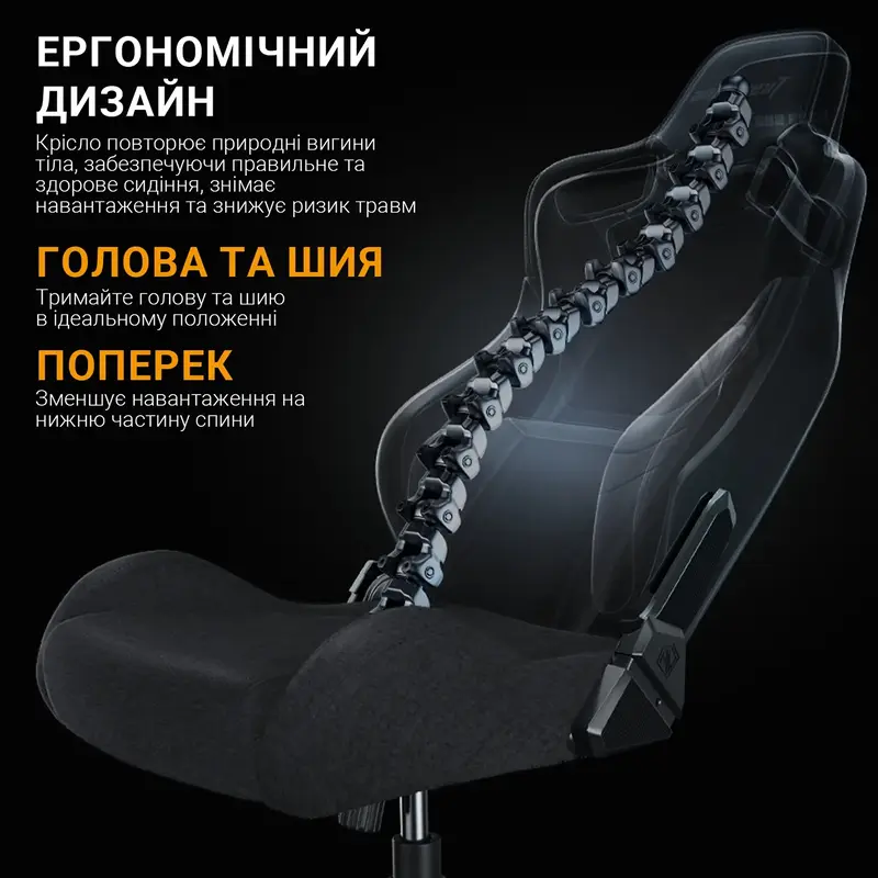 Игровое кресло Anda Seat Kaiser Frontier Size XL (Black) Linen Fabric AD12YXL-17-B-F-B01 фото