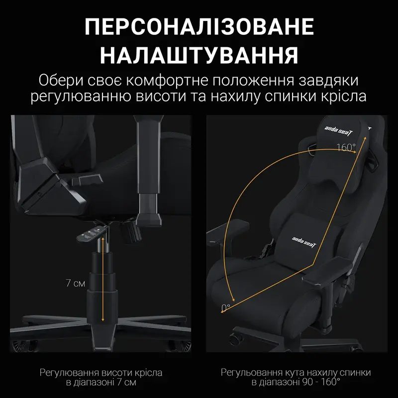 Игровое кресло Anda Seat Kaiser Frontier Size XL (Black) Linen Fabric AD12YXL-17-B-F-B01 фото