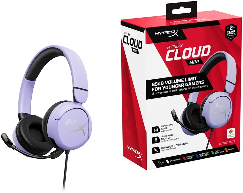 Гарнітура ігрова HyperX Cloud Mini Wired (Lavender) 7G8F5AA - фото - №6