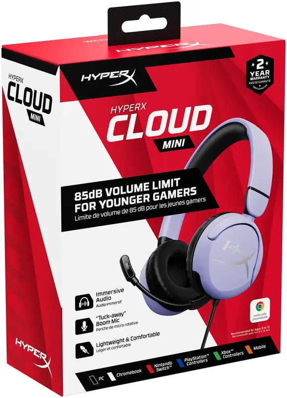 Гарнітура ігрова HyperX Cloud Mini Wired (Lavender) 7G8F5AA - фото - №7